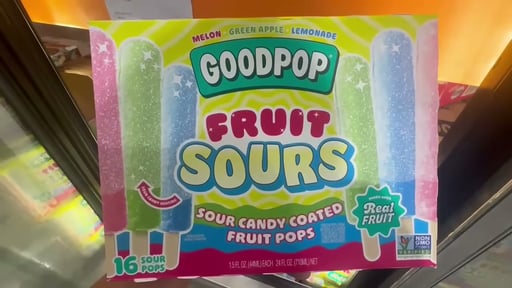 GoodPop Fruit Sours Sour Candy Coated Fruit Pops, 16 Count