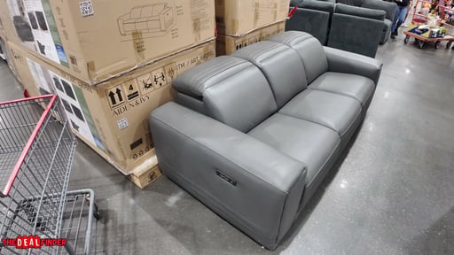 Aiden & Ivy Karson Leather Power Sofa with Power Headrest