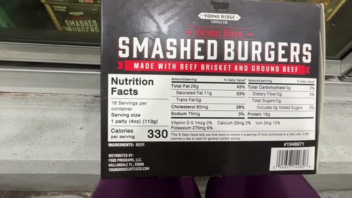 Young Ridge Brisket Blend Smash Burgers 4 LBS