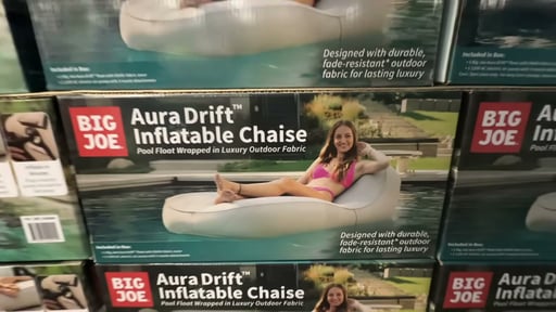 Big Joe Aura Drift Inflatable Pool Chaise with Electric Pump