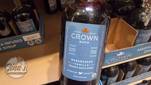 Crown Maple Organic Madagascar Vanilla Infused Maple Syrup 25 Ounce Bottle