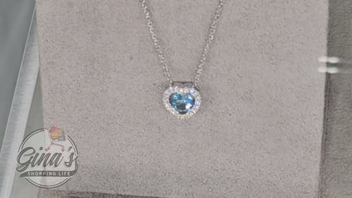 14kt White Gold VS2 I 0.06ctw Diamond & Blue Topaz Necklace 17"