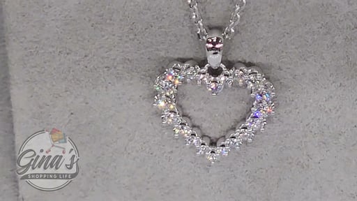 14kt White Gold VS2 I 0.50 CTW Round Diamond Heart Pendant