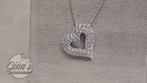 14kt White Gold VS2 I 1.00ctw Round Diamond Heart Necklace