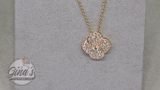 14kt Yellow Gold VS2 I 0.50 ctw Round Diamond Flower Pendant