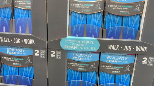 Copper Fit Energy Foam Insoles, 2 Pairs