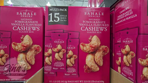 Sahale Snacks Pomegranate Vanilla Flavored Cashews Glazed Mix, 15-Count/1.5 oz Bags