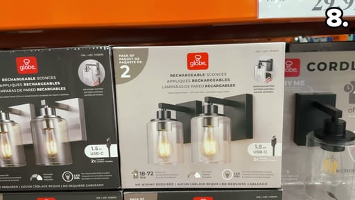 Globe Electric LED Rechargeable Glass Wall Sconce 2-Pack