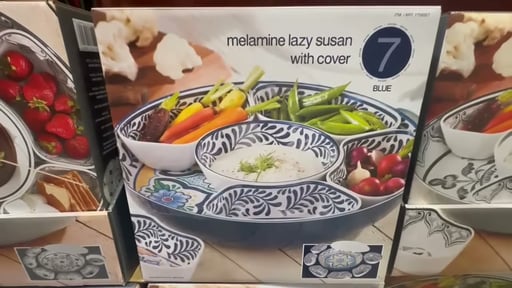 Melamine 15" 7-Piece Lazy Susan with Lid