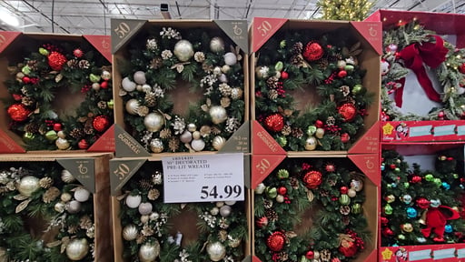 30" Decorated Wreath with Pre-Lit Micro LED Lights