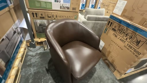 Henredon Murphy Leather Swivel Chair, Dark Brown