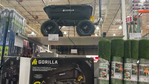 Gorilla 9 Cu Ft Dump Cart 16" Flat Free Tires