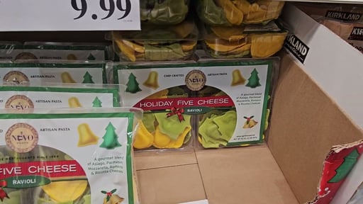 Nuovo Pasta Holiday Tree & Bell Five Cheese Ravioli 2/16 oz