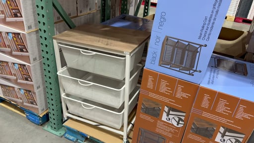 Edifice Mesh Rolling Cart, 3 Tiered Baskets