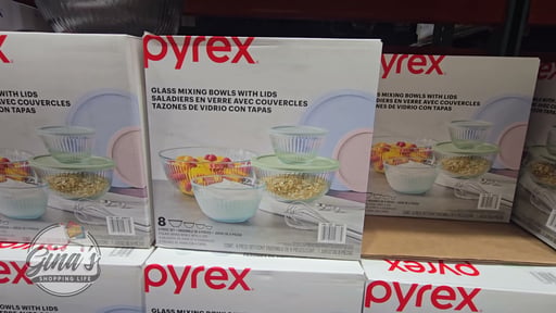 Pyrex 8-Piece Clear Glass Mixing Bowl Set