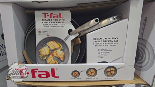 T-fal Ceramic Non-Stick Fry Pans 3-Piece