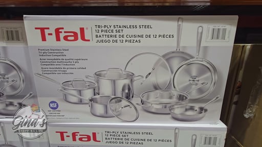 T-fal Pro Tri-Ply Stainless Steel Cookware Set, 12-Piece