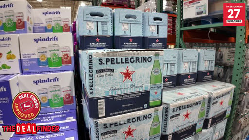 S.Pellegrino Sparkling Natural Mineral Water, 15 x 25.3 fl oz Glass Bottles
