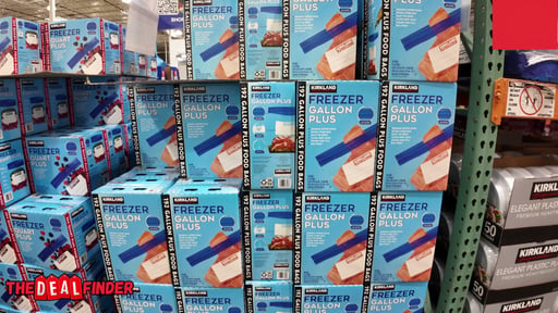 Kirkland Signature Freezer Gallon Plus Bags, Double Zipper, 192 Count (6 Boxes of 32)