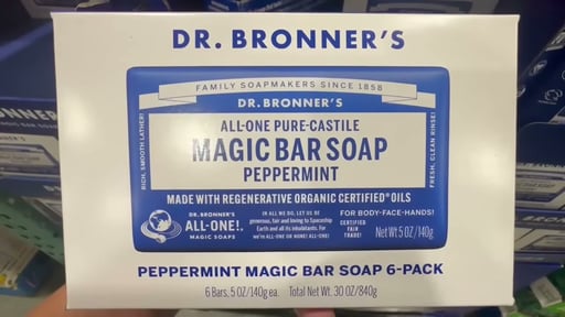 Dr. Bronner's Peppermint Bar Soap 6/5oz Bars