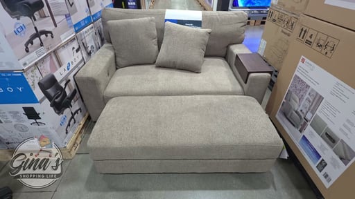 Thomasville Gilroy Oversized Chair with Storage Ottoman