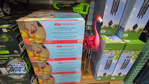 Evergreen Solar LED Metal Flamingo Statue Pair