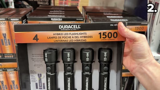 Duracell 1,500 Lumen Flashlight 4-Pack Hybrid Power