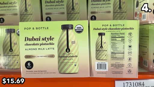 Pop & Bottle Dubai Style Chocolate Pistachio Almond Milk Latte 6-Pack