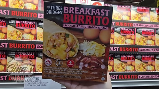 Three Bridges Egg Bacon Ham Burrito 4 CT / 32 OZ
