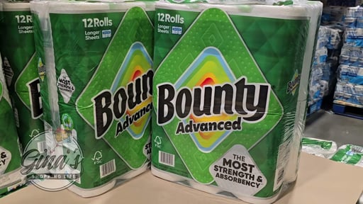 Bounty Advanced Paper Towel 669 sq ft 12 Rolls / 103 Sheets