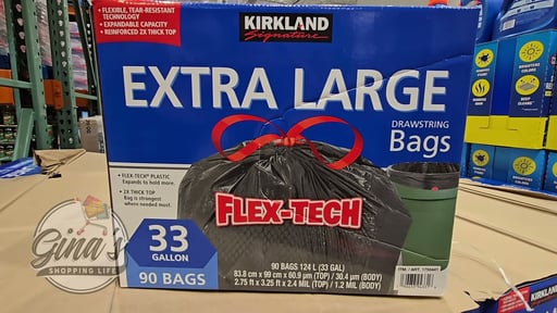 Kirkland Signature Flex-Tech Trash Bag 33 Gal 90 Ct