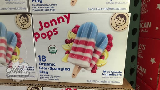 JonnyPops Organic Star-Spangled Flag Pops, 18-Count (2.4 oz each)