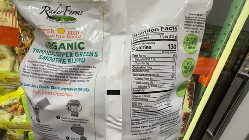 Fresh Start Organic Tropical Super Greens Smoothie Blend 48 oz (6 x 8 oz Bags)