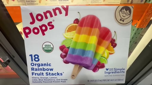 JonnyPops Organic Rainbow Fruit Stack 18 CT 44 Ounces