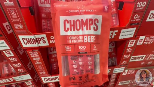 Chomps Original Grass Fed Beef Sticks, 12 CT