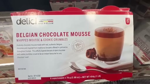Delici Belgian Chocolate Mousse 6 Pack, 2.67 oz Cups