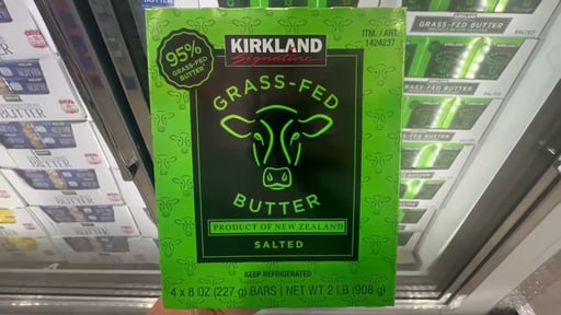 Kirkland Signature Grass-Fed Butter 4 Pack, 8 Ounces Each