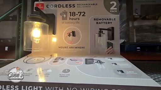Globe Electric LED Rechargeable Glass Wall Sconce 2-Pack