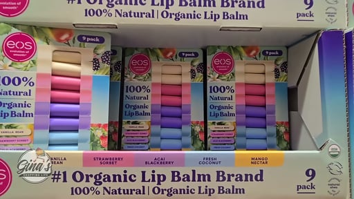eos Natural USDA Organic Lip Balm, 9 Sticks Assorted Flavors