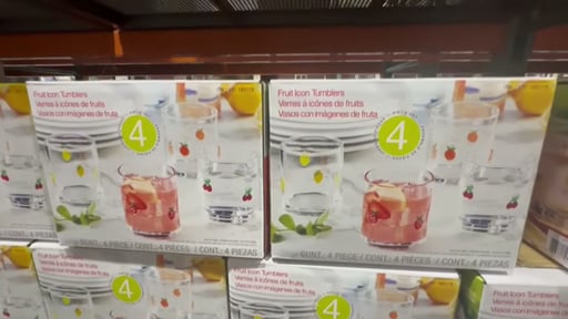 Pandex 14oz Fruit Icon Glass 4-Pack