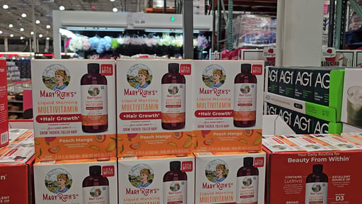 MaryRuth's Liquid Morning Multivitamin + Hair Growth Peach Mango