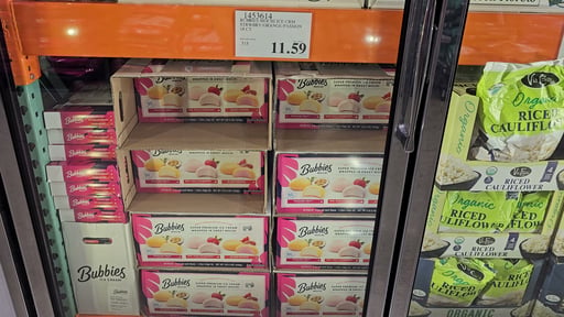 Bubbies Mochi Ice Cream, Blood Orange, Strawberry & Passion Fruit, 18 Count
