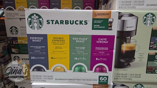 Starbucks by Nespresso Vertuo Line Variety Pack 60 CT