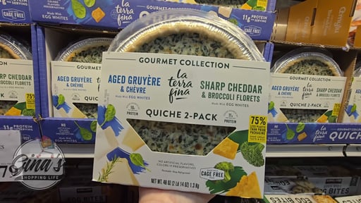 La Terra Fina Quiche Variety Pack, Aged Gruyère & Chèvre and Sharp Cheddar & Broccoli Florets, 2 Count, 23 oz Each