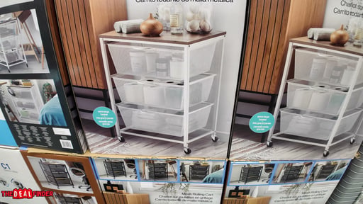 Edifice Mesh Rolling Cart, 3 Tiered Baskets