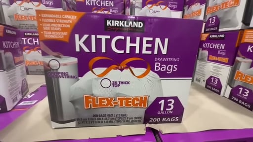 Kirkland Signature Flex-Tech Kitchen Bags, 200 Count / 13 Gallon