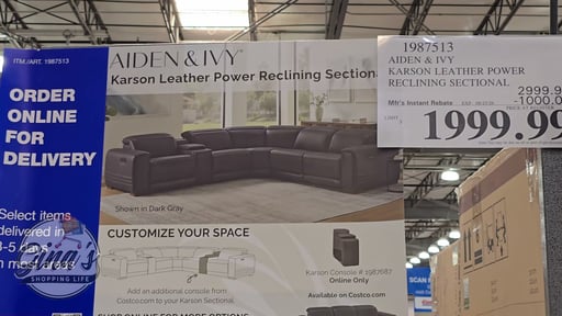 Aiden & Ivy Karson Leather Power Reclining Sectional