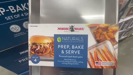 Nordic Ware Naturals Aluminum 1/6 Sheet Pan, 4-Pack