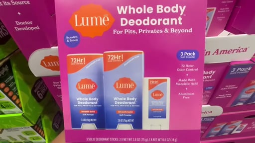 Lume Whole Body Deodorant 3-Pack — 2x 2.6 oz and 1x 0.5 oz Set