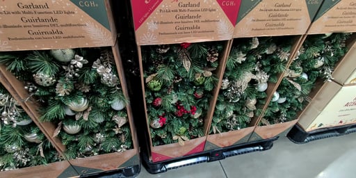 9' Decorated Garland with Pre-Lit Micro LED Lights